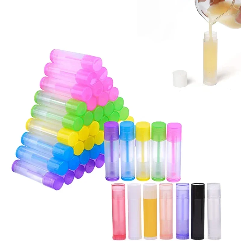 

300Pcs 5ML Empty Color Plastic PP Lip Balm Tubes Containers Lip Gloss Storage Containers Holder DIY Lipstick Tubes With Caps