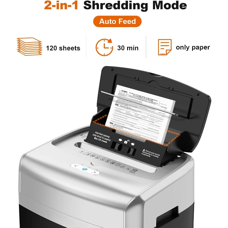 120-Sheet Autofeed Micro-Cut 30-Min Run Heavy Duty Paper Shredder