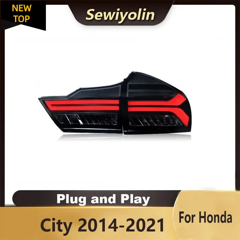 

For Honda City 2014-2021 Car Accessories Animation LED Trailer Lights Tail Lamp Rear DRL Signal Automotive Plug And Play