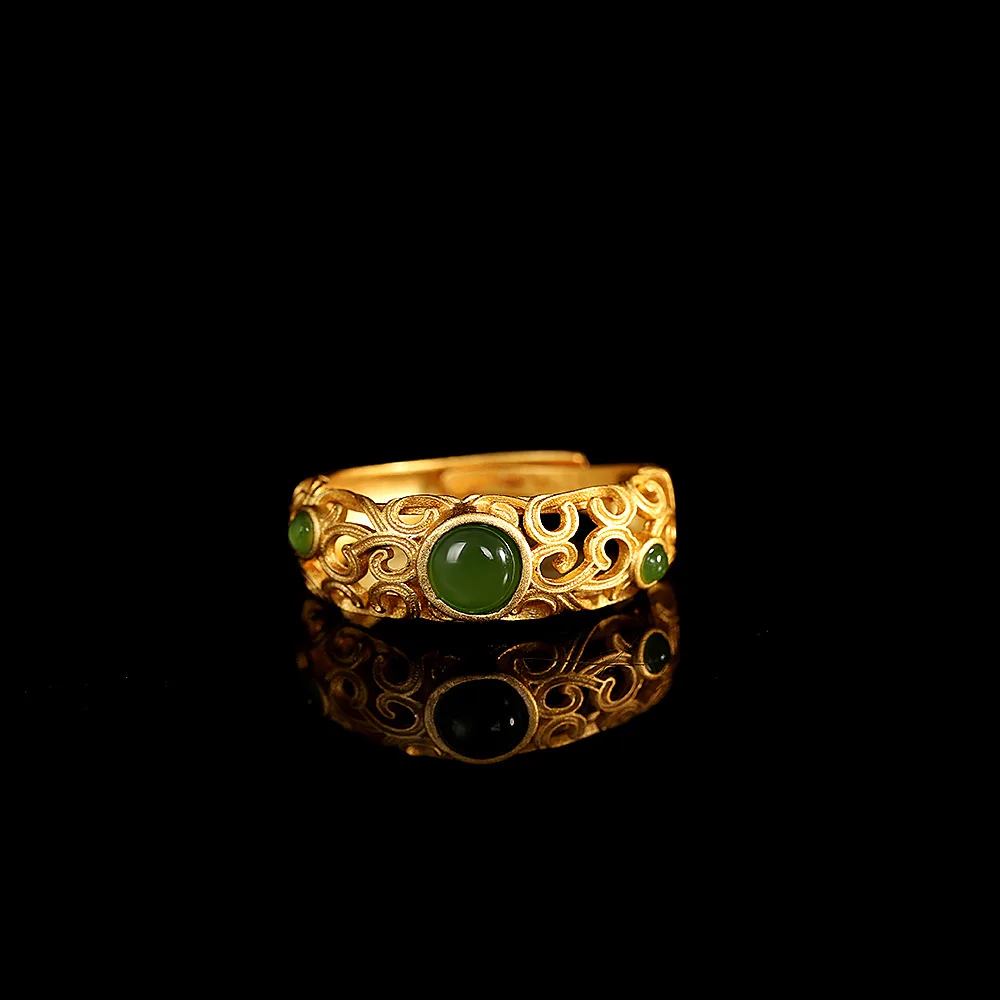HX New Simple Hollow Trend Ring Female Personality Open Ring Opening Adjustable Temperament White Fashion Jewelry image 3