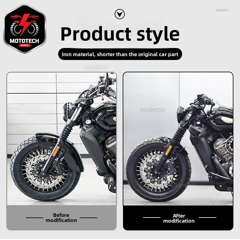 Applicable to Benda Black Flag 600 modified short front fender retro front mud tile water retaining guard special accessories