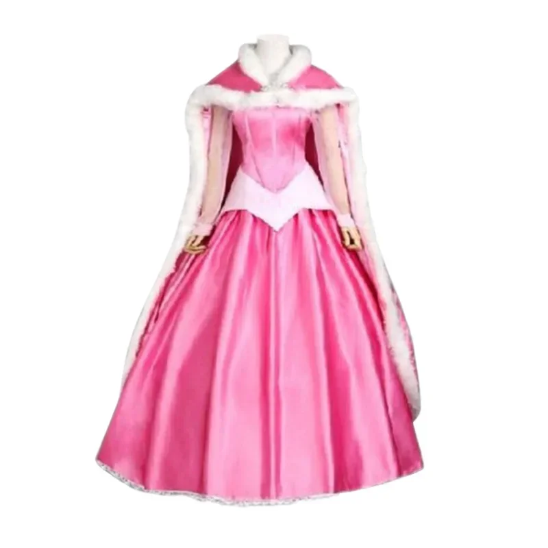 

Movie Sleeping Beauty Princess Luxury Fancy Adult Dress Cosplay Costume Halloween Christmas Woman Cloak Dress Set
