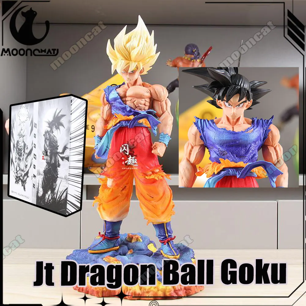 

В наличии 35 см Jt Dragon Ball Аниме Фигурки Сон Гоку Фигурки 2 Головки ПВХ Супер Сайян Гоку Модель Статуя Настольный Орнамент Подарки Игрушка