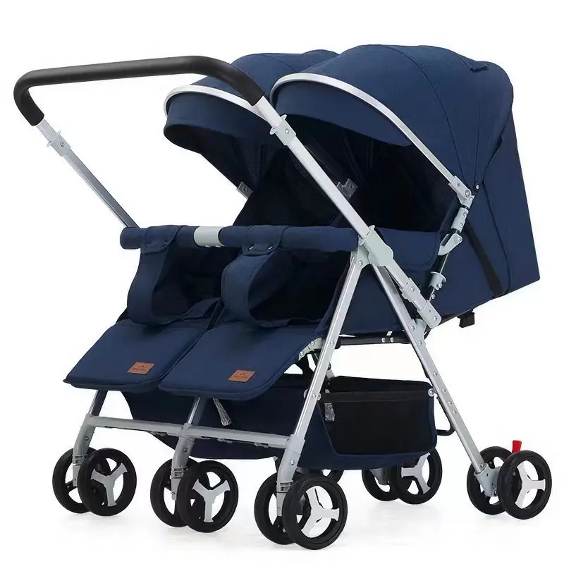 

Twin Baby Stroller with Dual Reclining Seats 360 Swivel Wheels Quick Folding Design and Elevator Friendly Compact Size