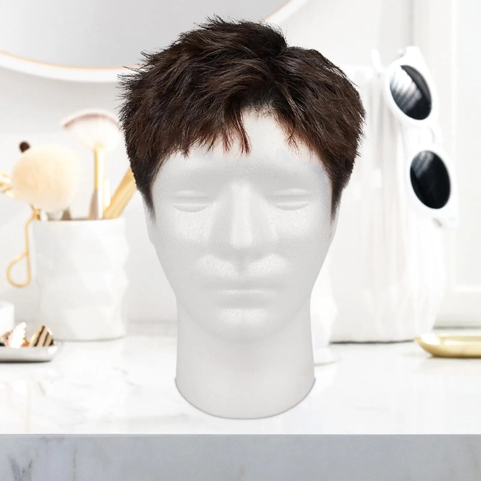 Man Mannequin Head Polystyrene Foam Hat Glasses Display Hat Wig Display Stand Rack Mannequin Manikin Head Model Mall Closet Hold