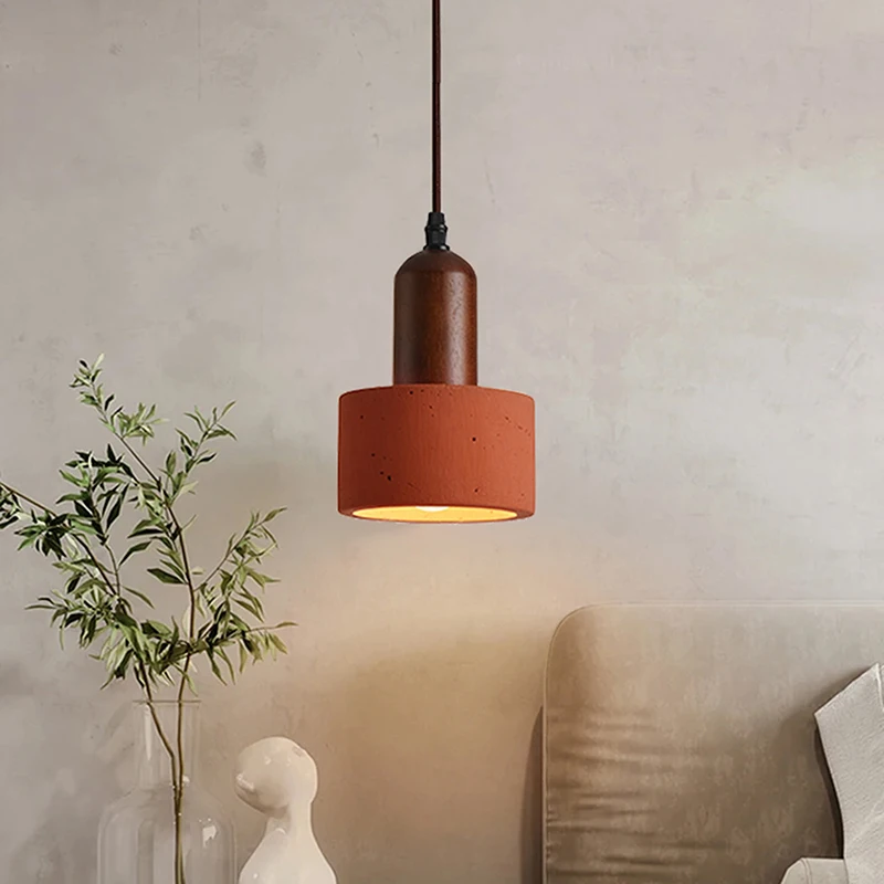 

Cave Stone Pendant Light Retro Atmosphere Red Chandelier LED Home Ceiling Lamp Modern Bedroom Bedside Table Ceiling Lighting