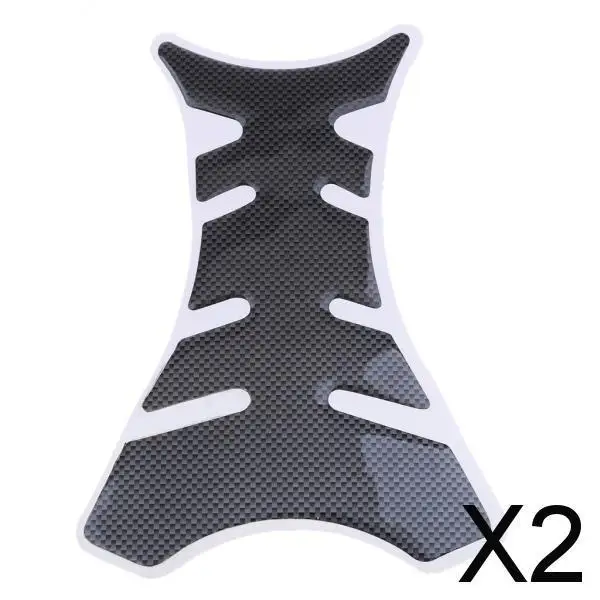 2xUniversal Motorcycle Fuel Tank Pad Protector Stickers Carbon Fiber Decals