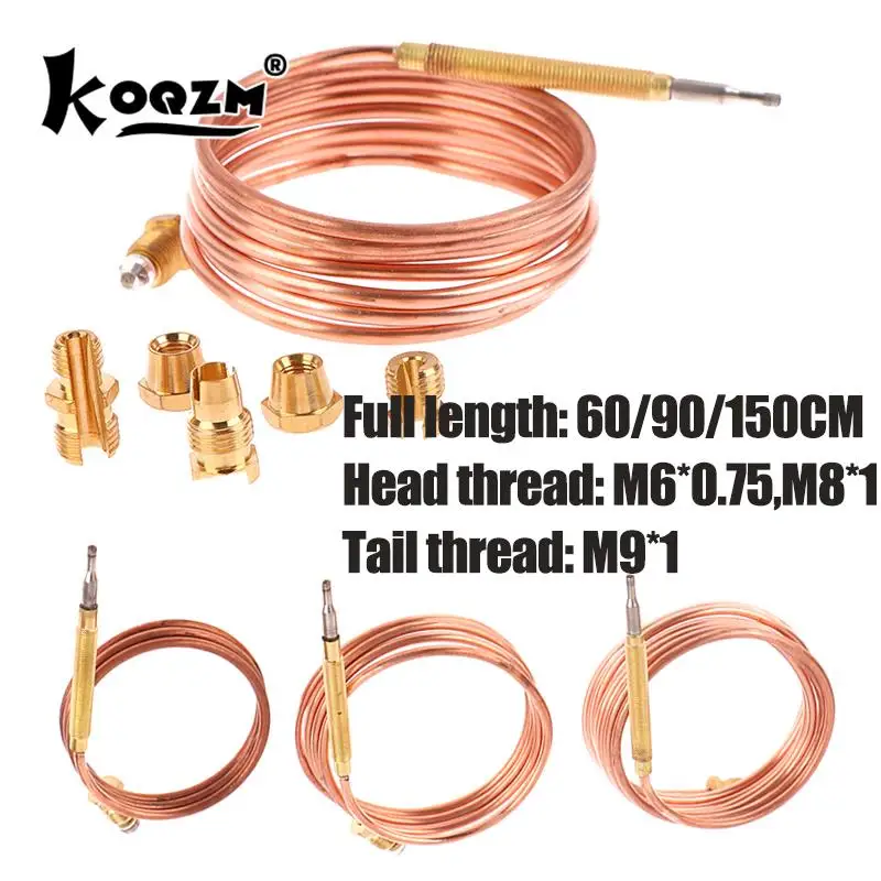 M6/M8 60/90/150CM Thermocouple Replacement Set For Gas Furnaces Boilers Water Heaters Gas Valve Induction Line