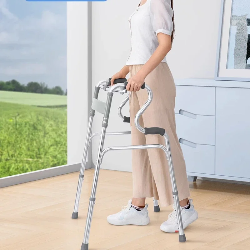 Lightweight Foldable Elderly Walker - Four-Legged Cane for Rehabilitation, Easy to Store and Transport, Stable Support