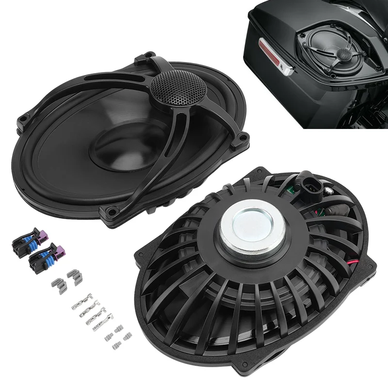 Motocykl czarny 5 "x7" pokrywa sakwy głośniki dla Harley Touring pokrywa Electra przemieszczanie się po ulicy Road King FLHR FLTR FLHRC 94-23