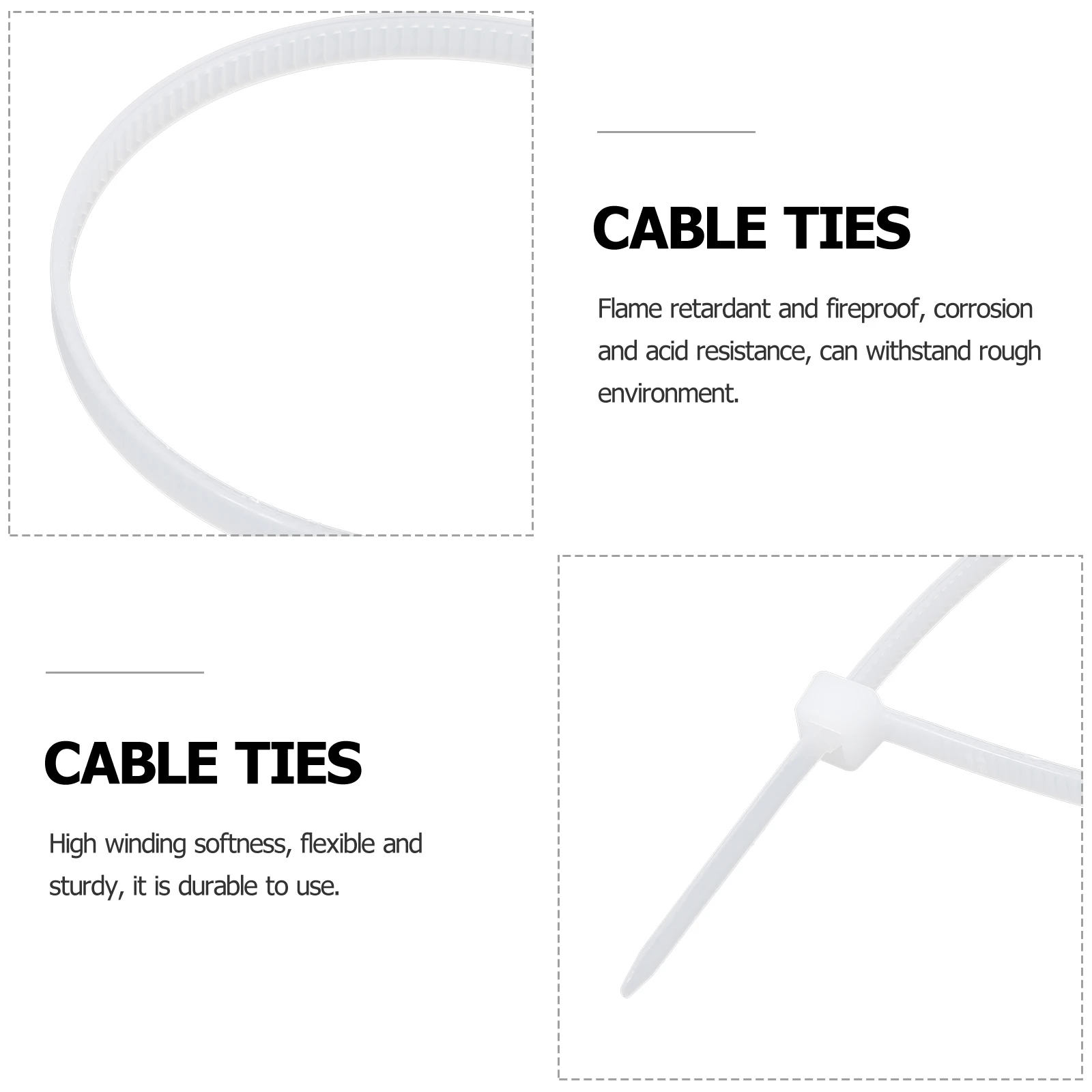 

1000pcs Cable Tie Heavy Duty Zip Ties Corrosion Resistant Flame Retardant Flexible Durable Gardening