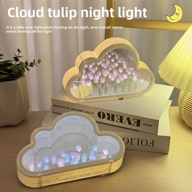 

2024 Hot Handmade Diy Tulip Flower Sea Night Light Romantic Birthday Gift for Girls Creative Home Decoration Crafts