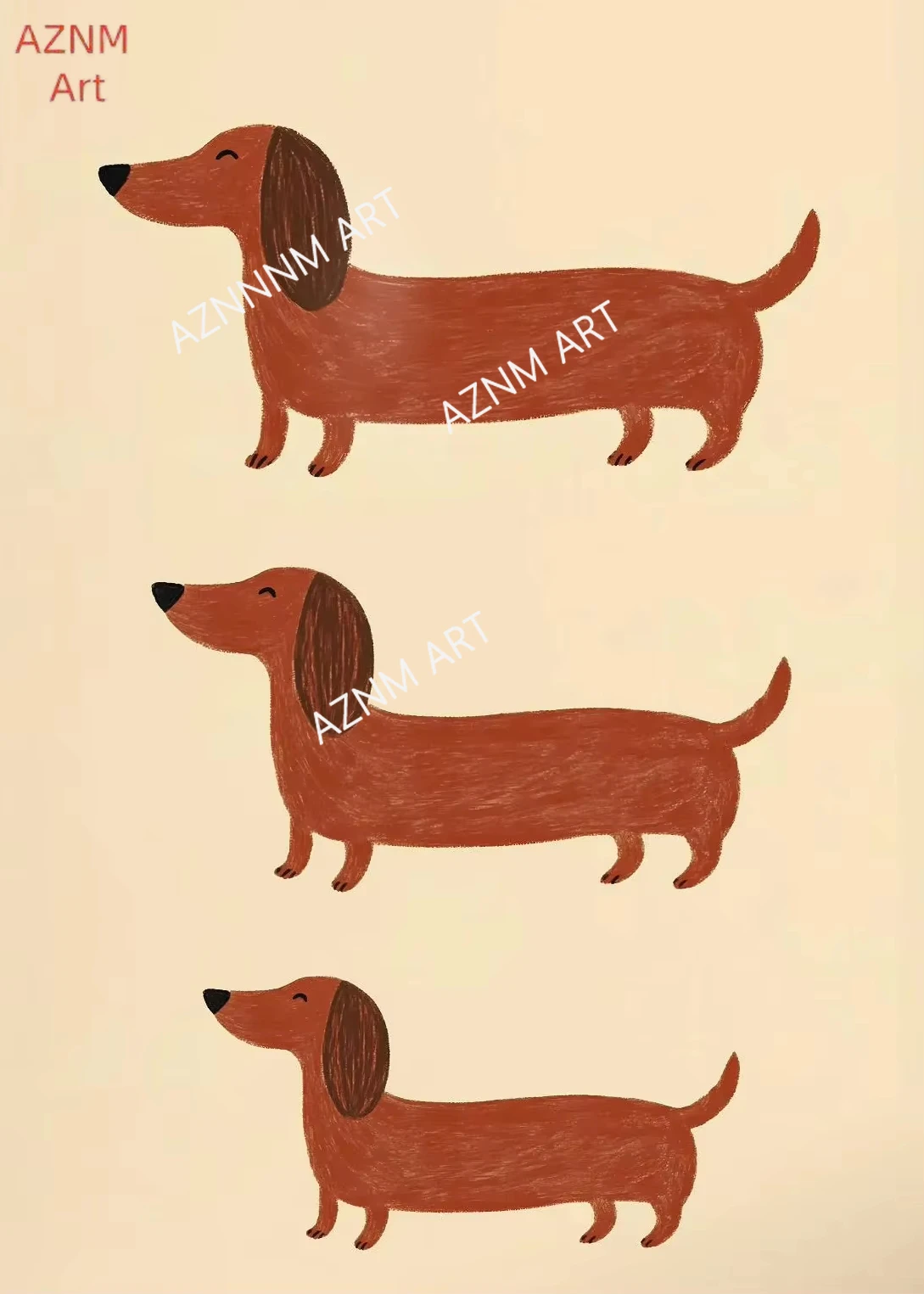 Cute Animal Illustration Poster Unicorn Bear Tiger Dachshund Dog Giraffe Canvas Painting Print Nursery Wall Art Kids Room Decor