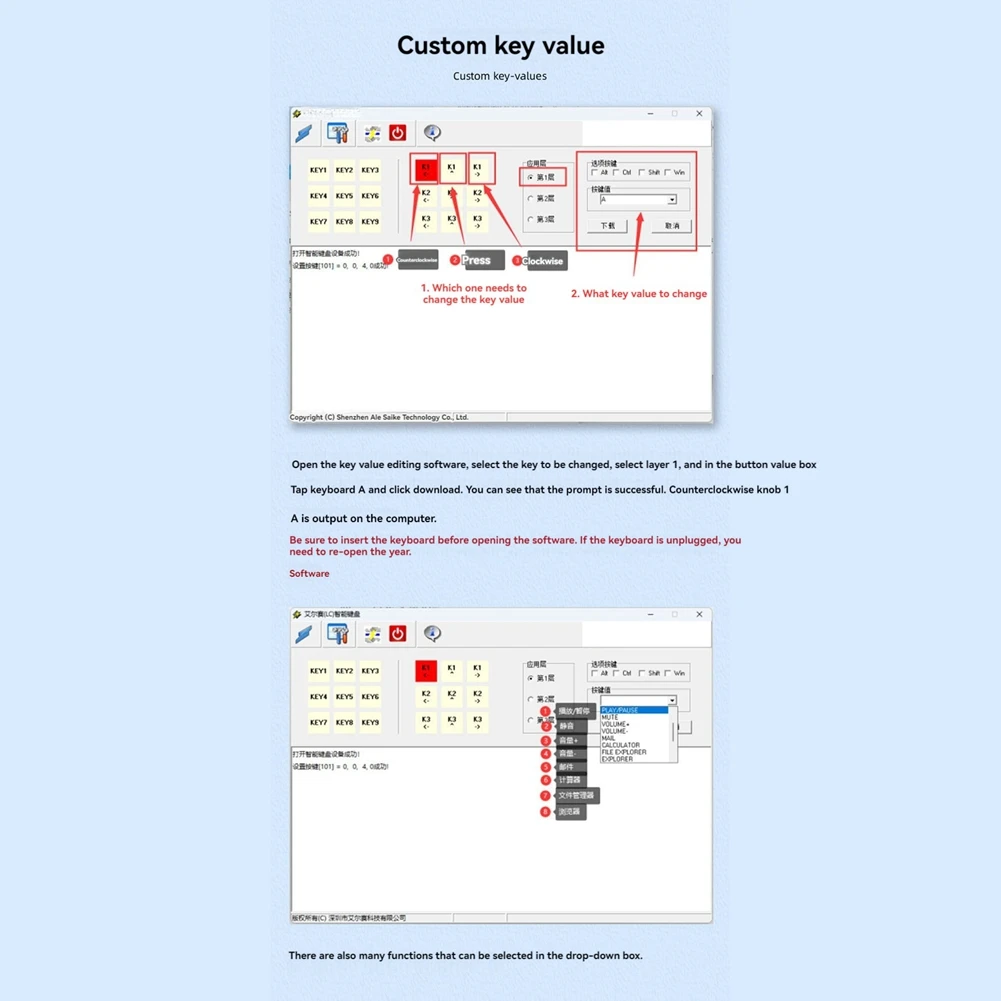 USB Volume Controller Computer USB Volume Adjustable Controller Support Shortcut Keys Customizable with RGB TQ