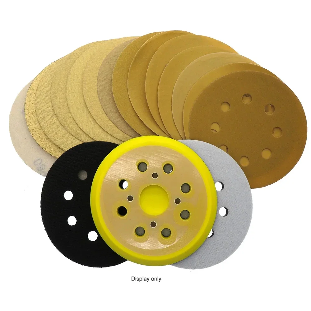 10 peças 5 Polegada 125mm 8 furos óxido de alumínio 60 a 1000 grãos gancho laço lixa disco para metal e madeira automotiva
