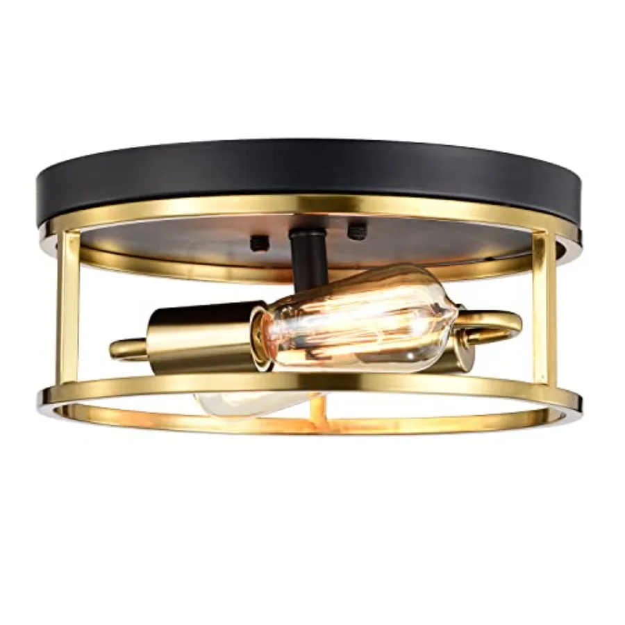 

12" Ceiling Light Fixtures Flush Mount Lighting Round Gold Metal Finish Vintage Retro and Modern Industrial Charm Ceiling Lamp