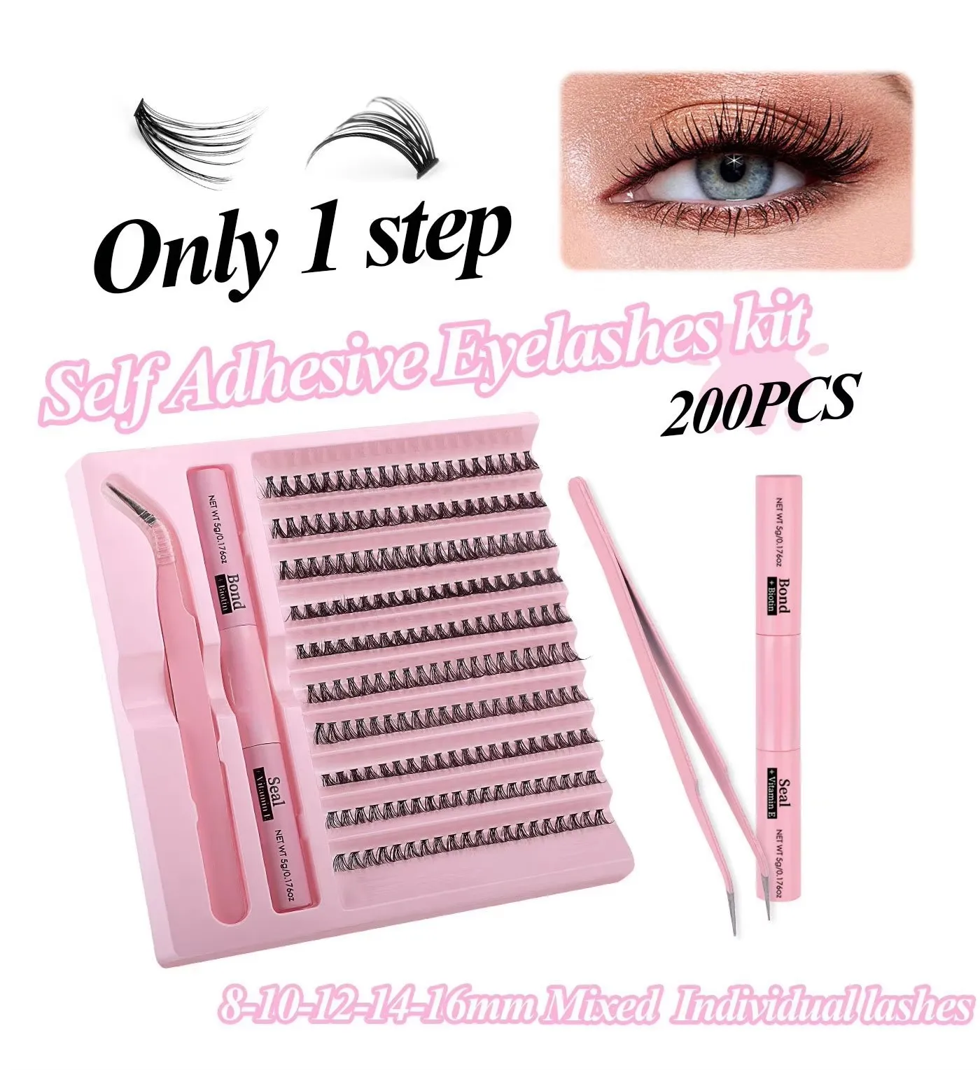 Cluster-Wimpern 200 Stück 30D-100D 9-16mm Gemischte Längen, Ultra-Natürlicher Look Dünn Ultra-Weich Ultra-Leicht, Wiederverwendbar für Anfänger