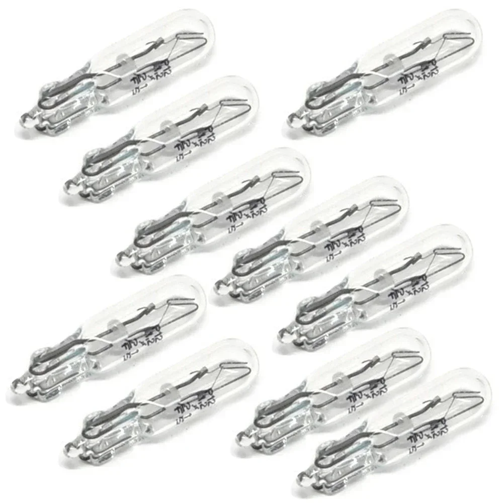 10pc T5 2w Car Bubble Insertion Instrument Brake Light Bulb Single Filament White Bubble Insertion 12v Indicator Light