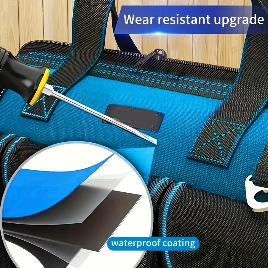 حقيبة أدوات كهربائي كبيرة منظم حقيبة أدوات شديدة التحمل حقيبة تخزين مضادة للسقوط مع جيوب متعددة Pochete #2