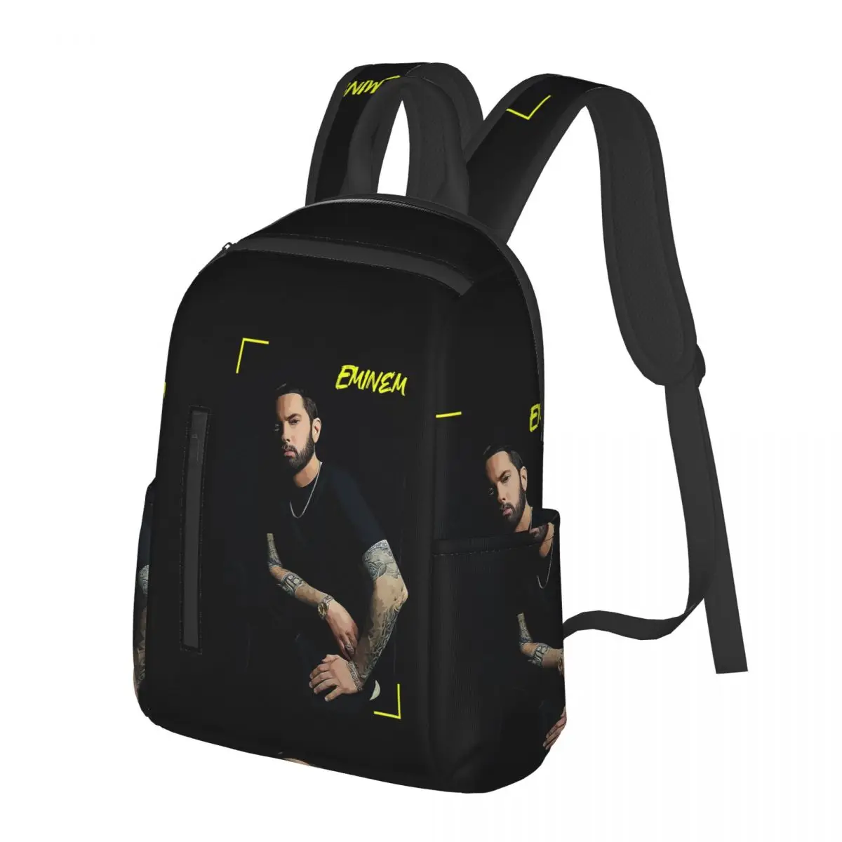 Eminem American Pop Music Hip Hop Rapper Student Backpack School Bag Hiking Travel Daypack for Men Women Bookbag Shoulder Bags