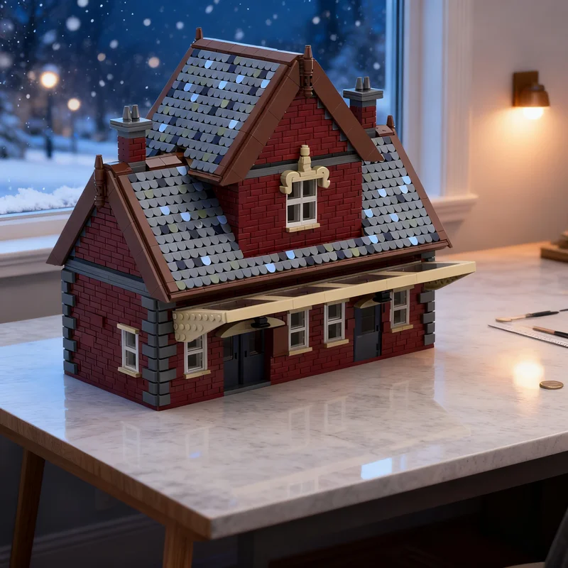 

4360pcs MOC Village Train Station City Trains Model Building Blocks Creative Display Gift Collectible Decor Kids Premium Adult