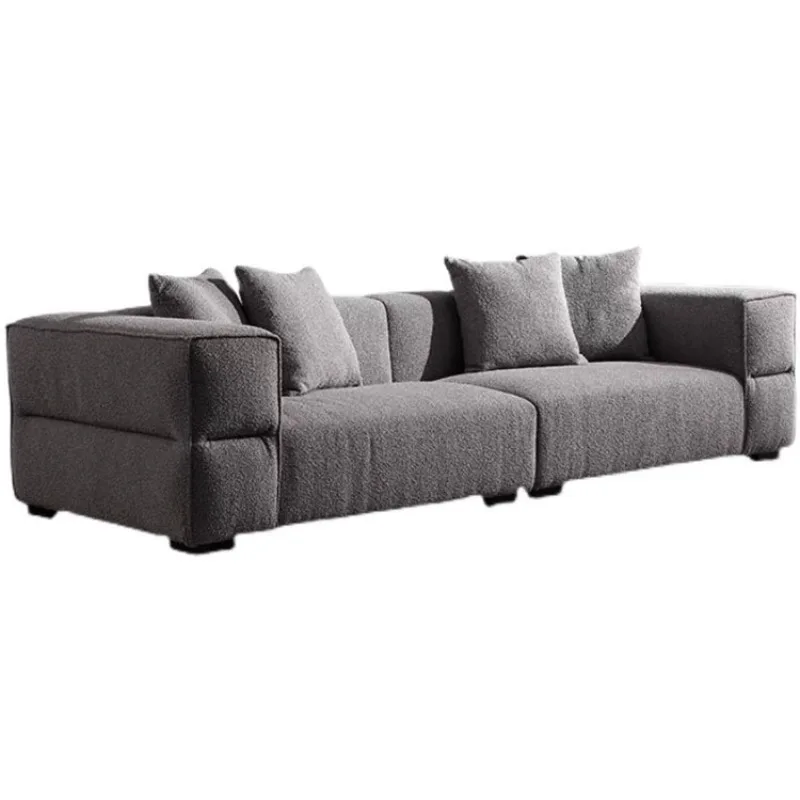 

Nordic cream style light luxury modern cloud fabric lamb wool Italian minimalist designer sofa