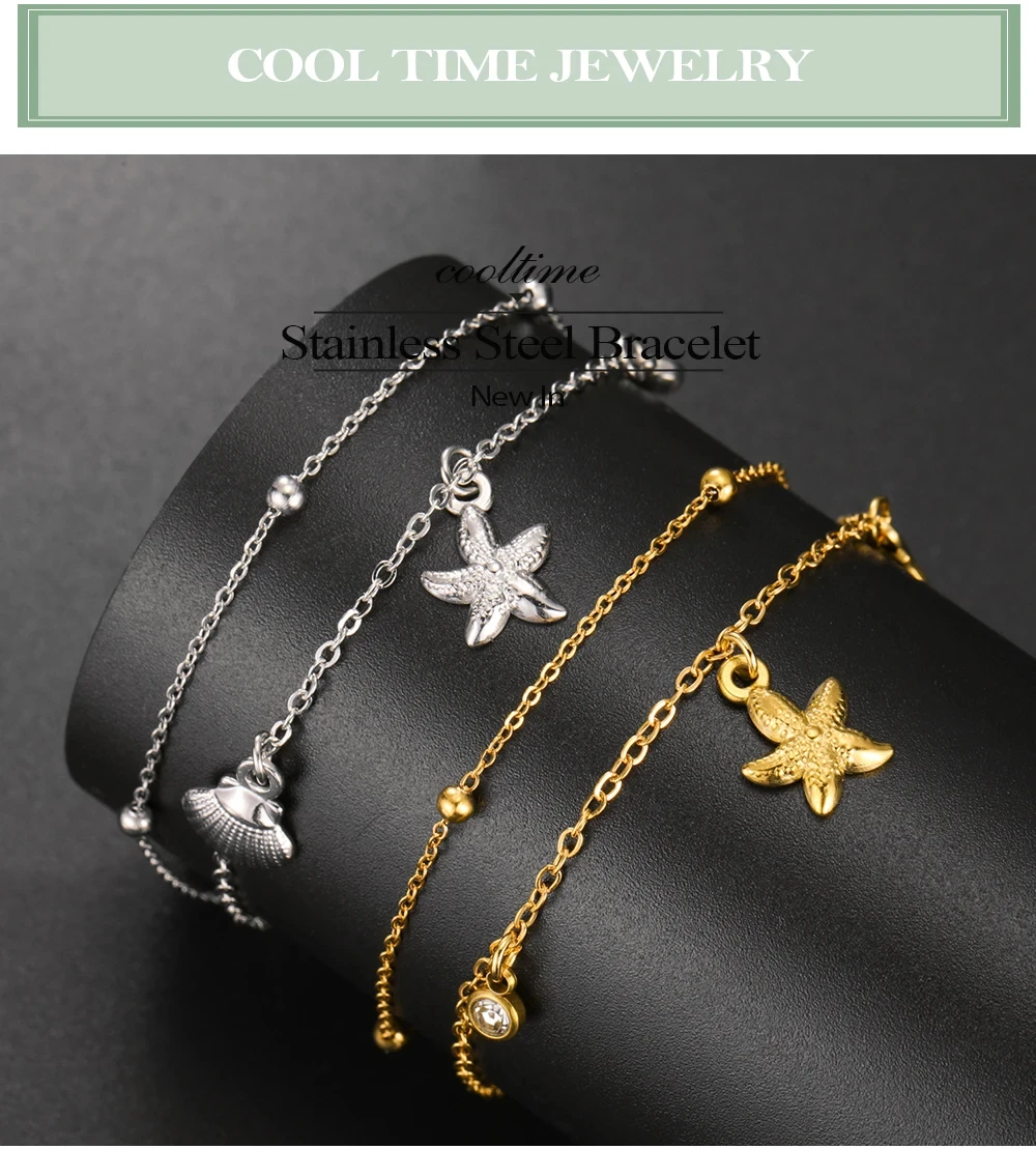 CoolTime Ocean Series Zirkon-Perlen-Kette Fisch-Seestern-Anhänger Statement-Armband Exklusiver Stil Handgefertigter Halsschmuck – Detail 1