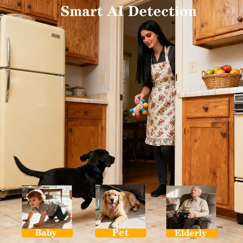 4 قطع كاميرا ذكية آمنة عالية الدقة: 2 ميجابكسل عالية الدقة، 3 أوضاع للرؤية الليلية، محادثة مزدوجة كاملة الاتجاه، وظائف AI، التخزين السحابي والمحلي #2