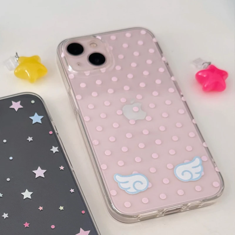 Korean Ins Vitality Star Collage Wings Phone Case For Samsung A36 A26 A56 A16 A55 A35 A25 A15 A54 A34 A24 A14 A13 A53 A33 Cover - náhled 3