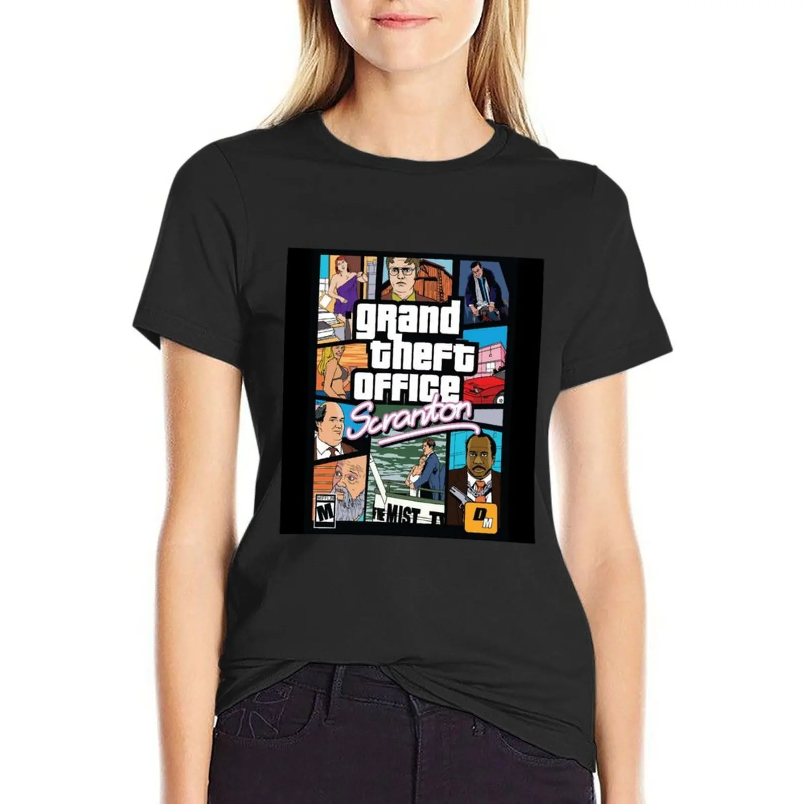 

GTO SCRANTON T-Shirt sweat kawaii clothes animal print workout t shirts for Women