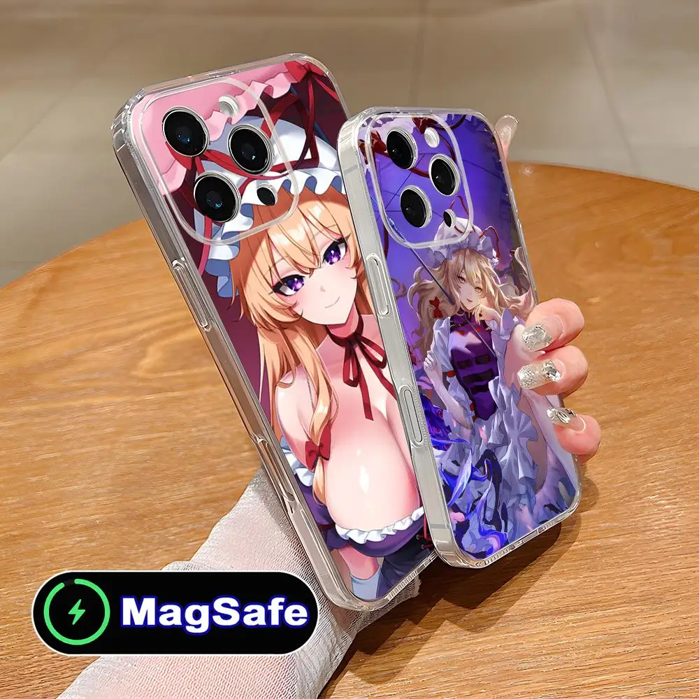 

Чехол для телефона Touhou Yukari Yakumo для iPhone 17 16 15 14 13 12 11 Air Pro Max Plus Mini Magsafe, прозрачный, цветной, роскошный