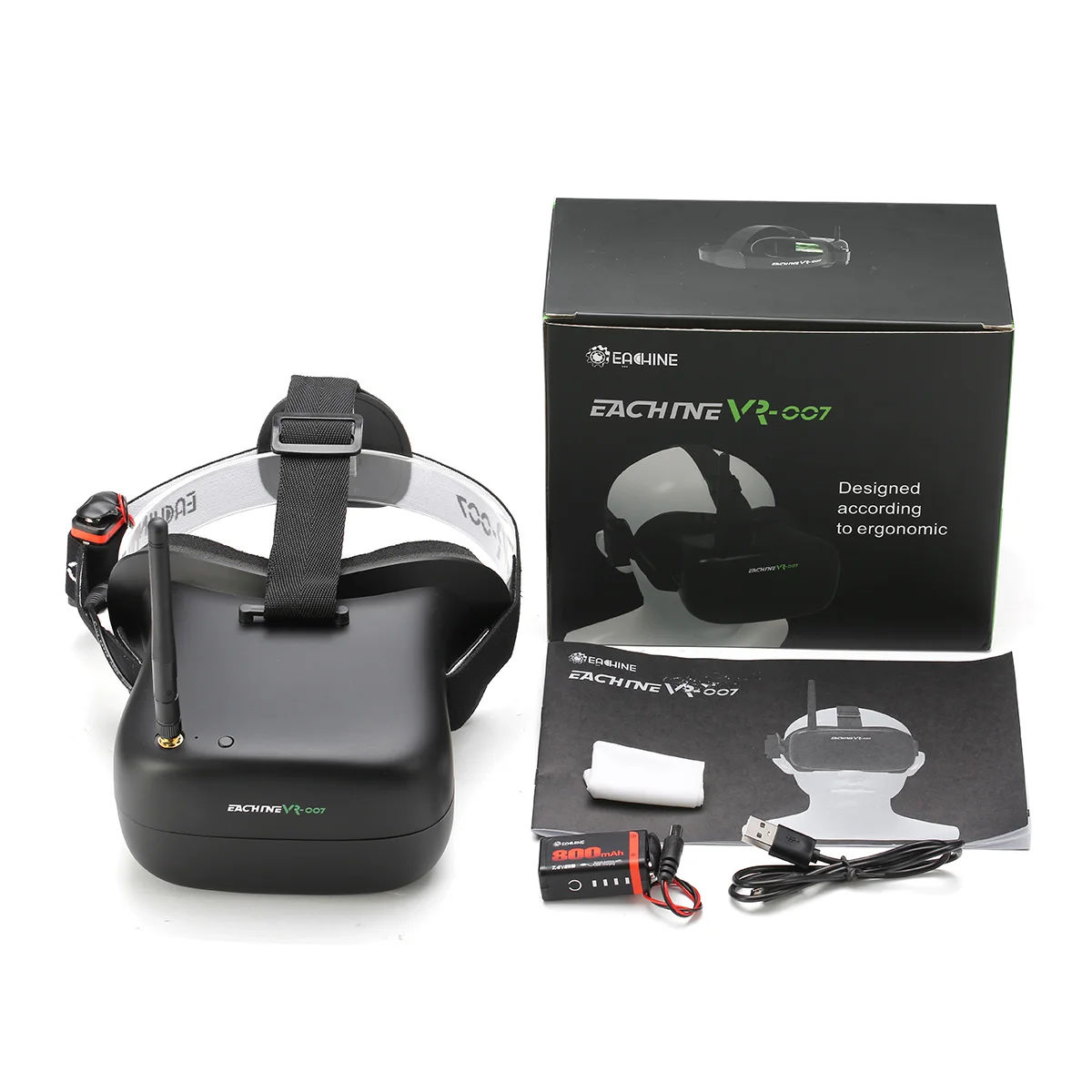 

Eachine VR007 VR 007 5.8G 40CH HD FPV Goggles Video Glasses 4.3 Inch With 7.4V 800mAh Battery