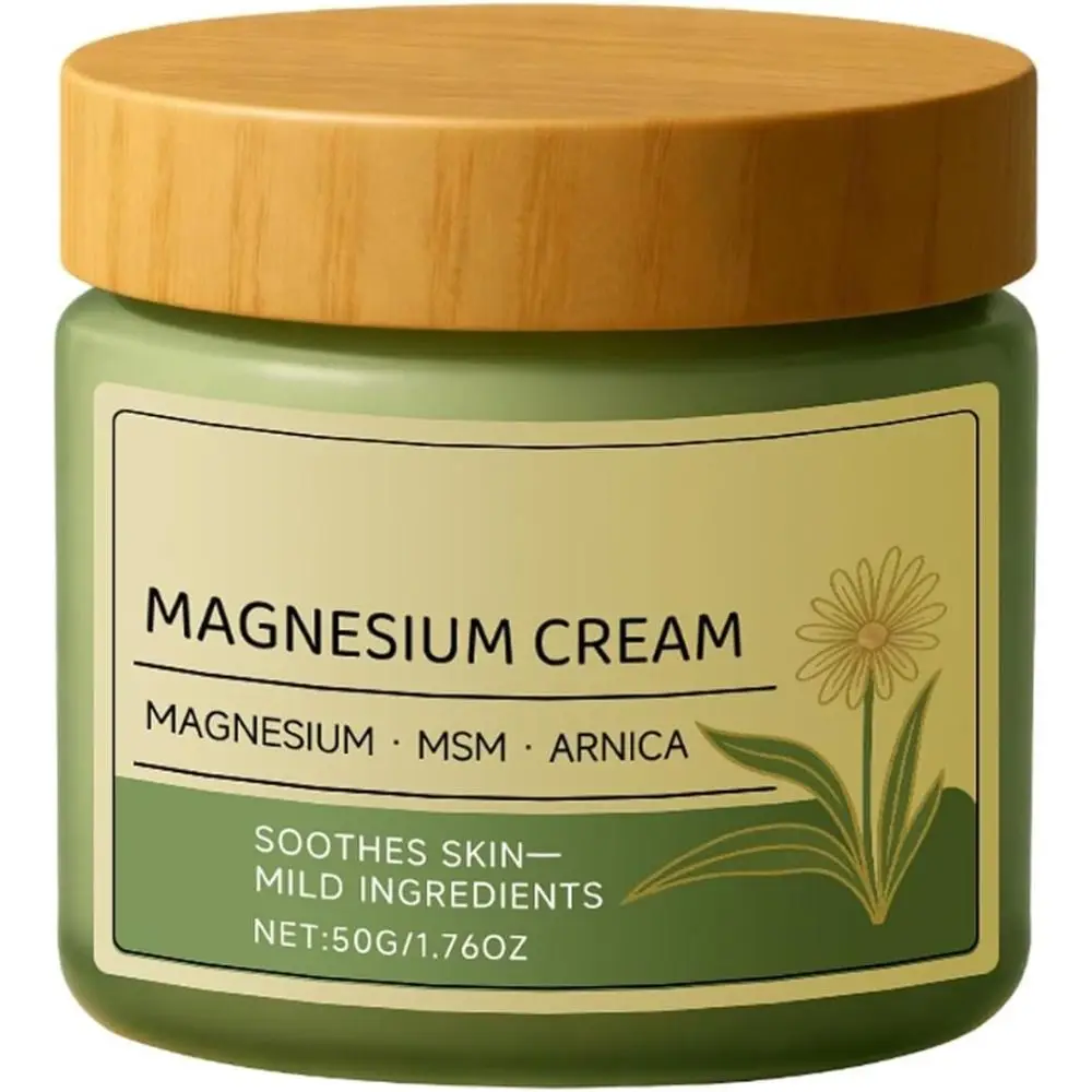 50g/1.76oz Nerve Relief Magnesium Cream Mild Ingredients Skin Soothing Magnesium Cream Non-Greasy Fast Absorbing Body Care Cream