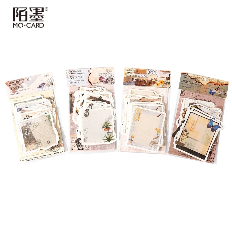 30pcs/Memo Pad Material Paper Plant Collage Gallery Junk Journal Scrapbooking Cards Retro Background Decoration Paper