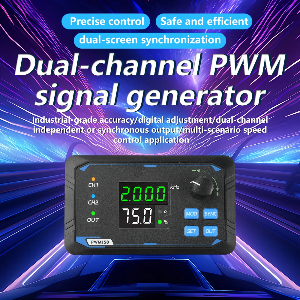 DC5-24V PWM150 Dual Signal Generator Servo Motor Driver Frequency Measuring Instrument Square Wave Pulse Wave 1Hz-150kHz