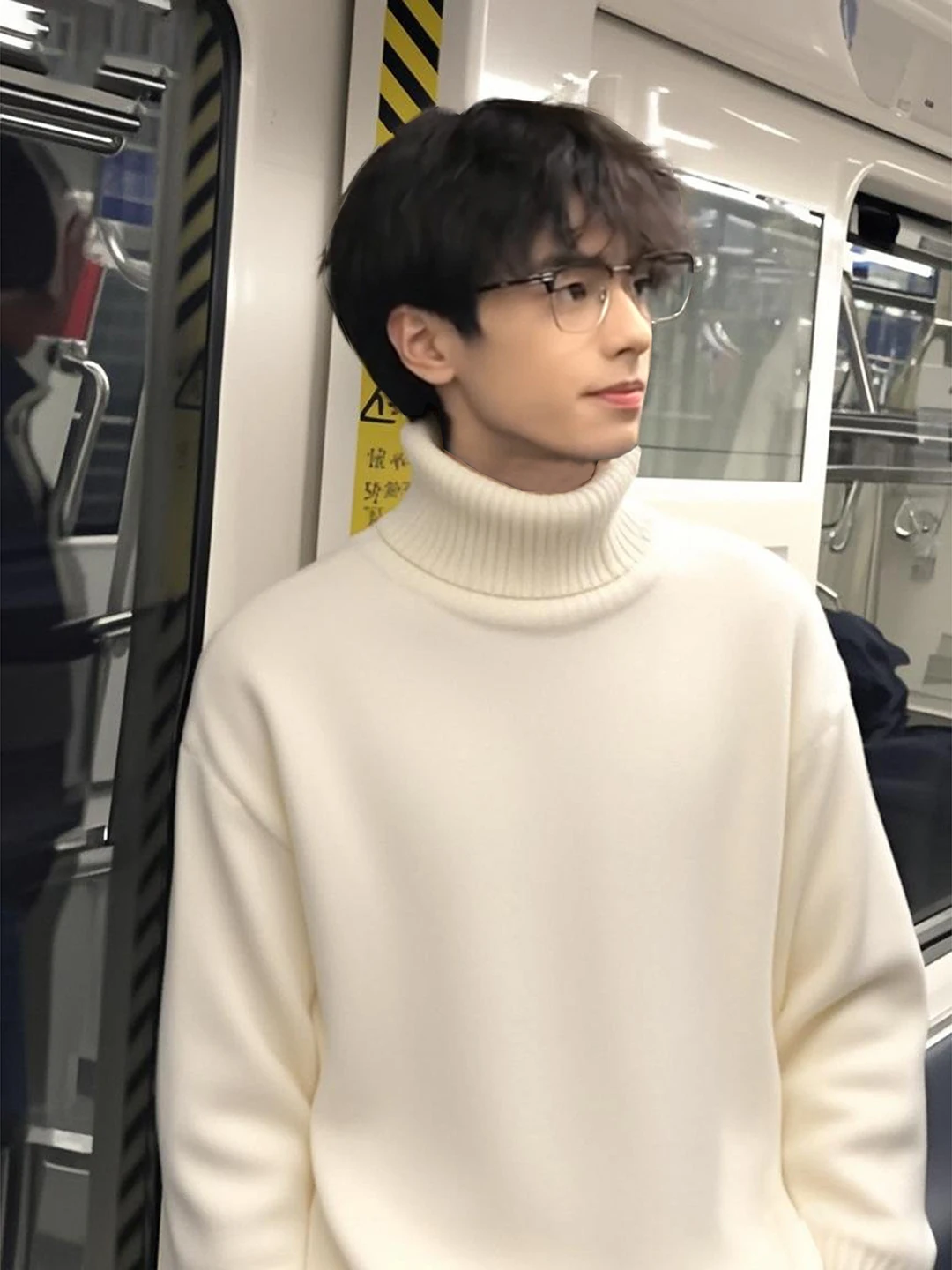 

Мужской утепленный флисовый свитер Cleanfit с высоким воротником, осенне-зимняя теплая базовая кофта, стильная трикотажная одежда