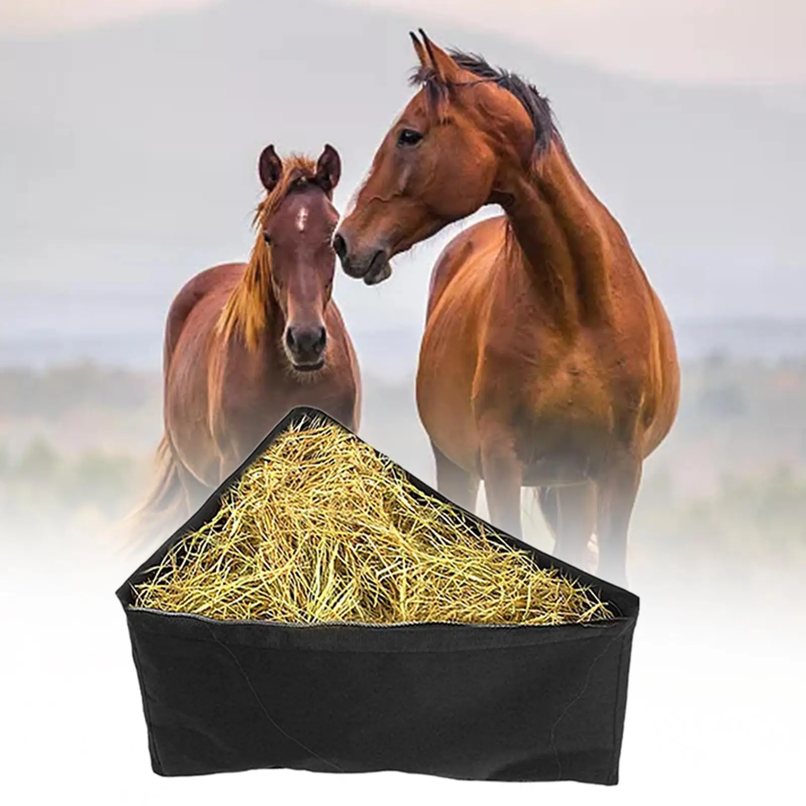 Hay Feeder with Hanging Holes Organizer Horse Slow feed Hay Bag for Farm Pasture