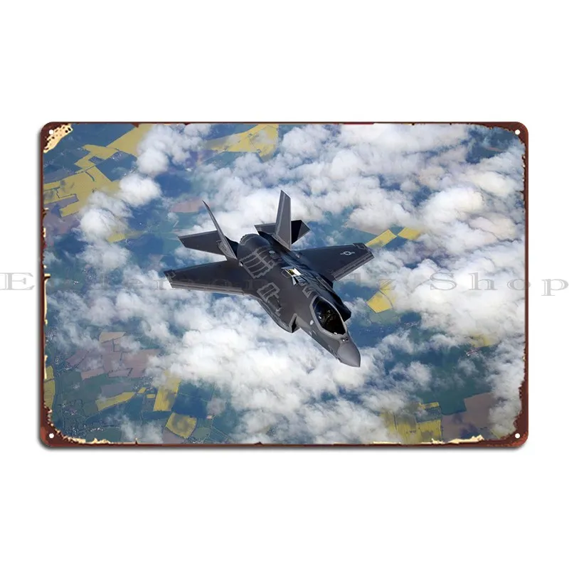 F35 Lightning Ii Metal Plaque Wall Decor Create Garage Plaques Iron Home Tin Sign Poster