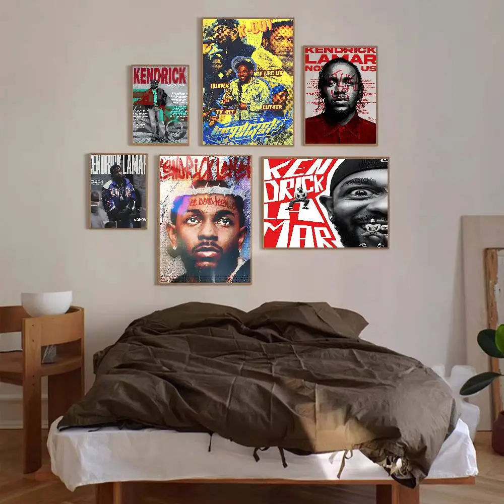 Rapper Hip Hop Kendrick Lamar Damn DIY Sticky Poster Fancy Wall Sticker for Living Room Bar Decoration Wall Decor