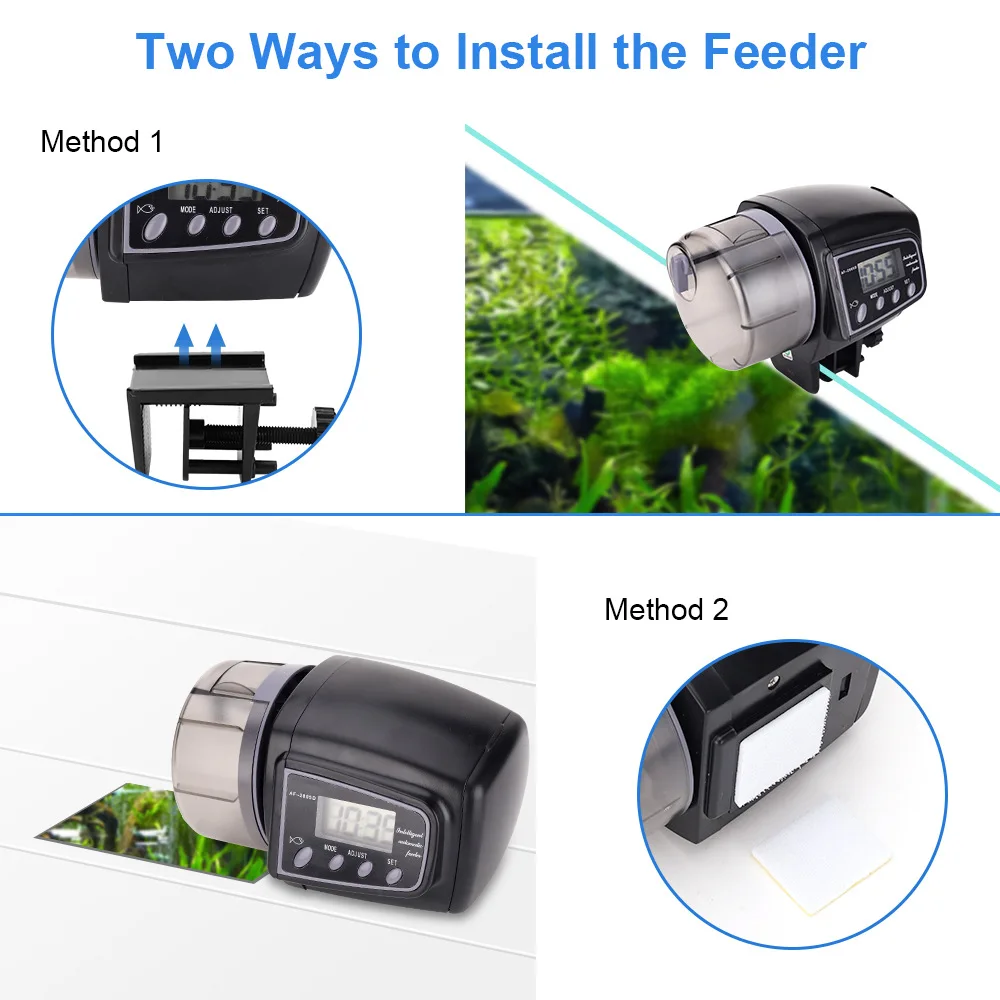 Automatic Feeder Aquarium Goldfish Smart Timing Auto Fish Feeder Timer Food Feeding 12/24 Hours Timer Feeding for Tank