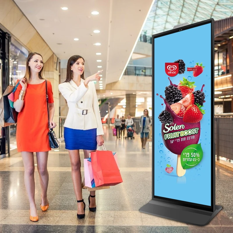 70/75/86 Inch Floor Standing Vertical TV Touch Screen Kiosk 4K Indoor Advertising Player HD LCD Digital Signage