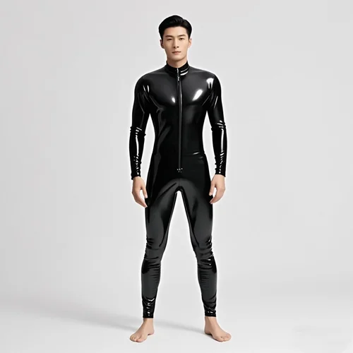 

Latex Rubber Gummi Catsuit Fashion club Bodysuit tight Black uniforms Suit Cosplay Purely handmade unique