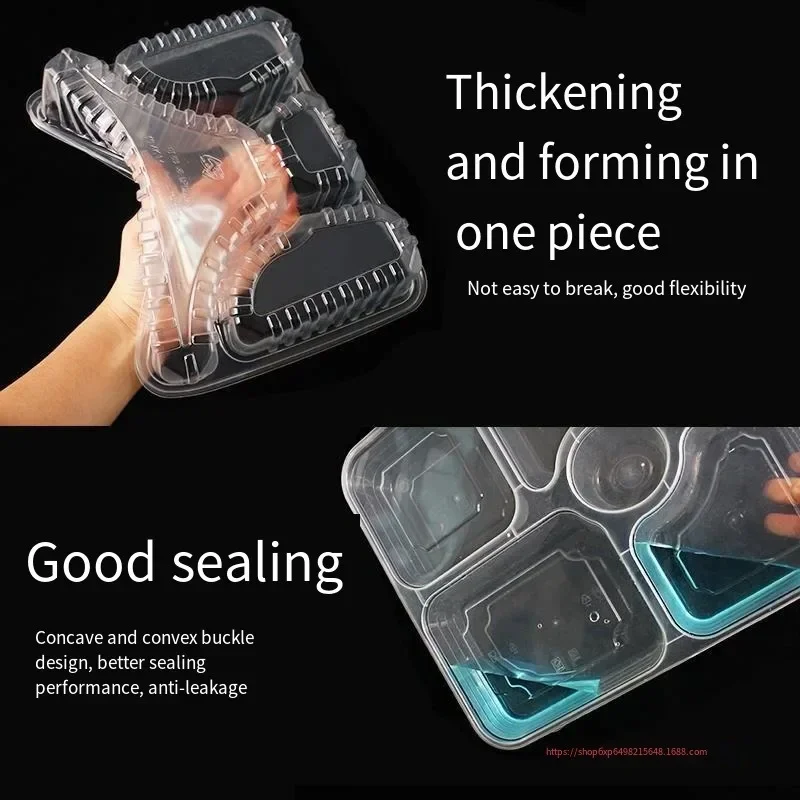 Disposable Food Container Kitchen Refrigerator Divided Packaging Boxes Fruit Salad Sandwich Takeout Lunch Box with Lid lonchera