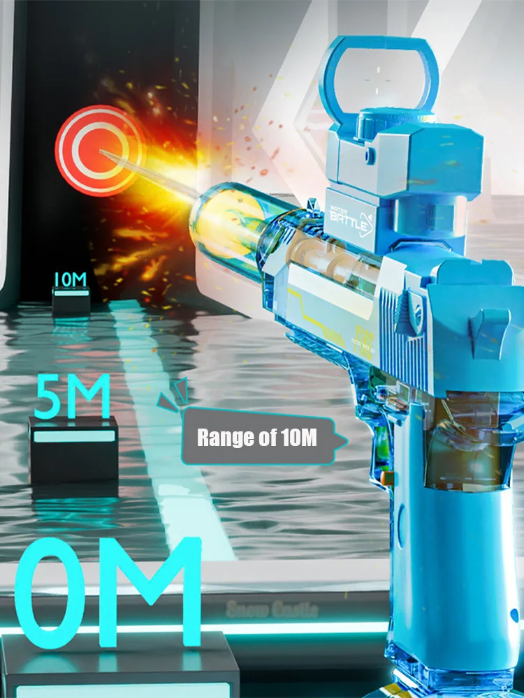 

Water Gun Realistic LED Light Effects 2025 Summer Electric Water Gun Children Toy Fully Automatic Continuous Shooting Water Gun