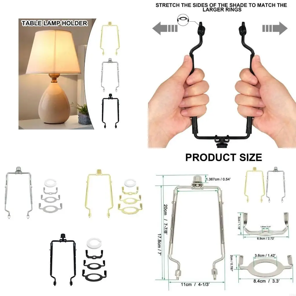  Multifuntional Lamp Harp Set Standard Saddles Detachable Part Lighting Hardware Component for 7 8 9 10Inch Shades