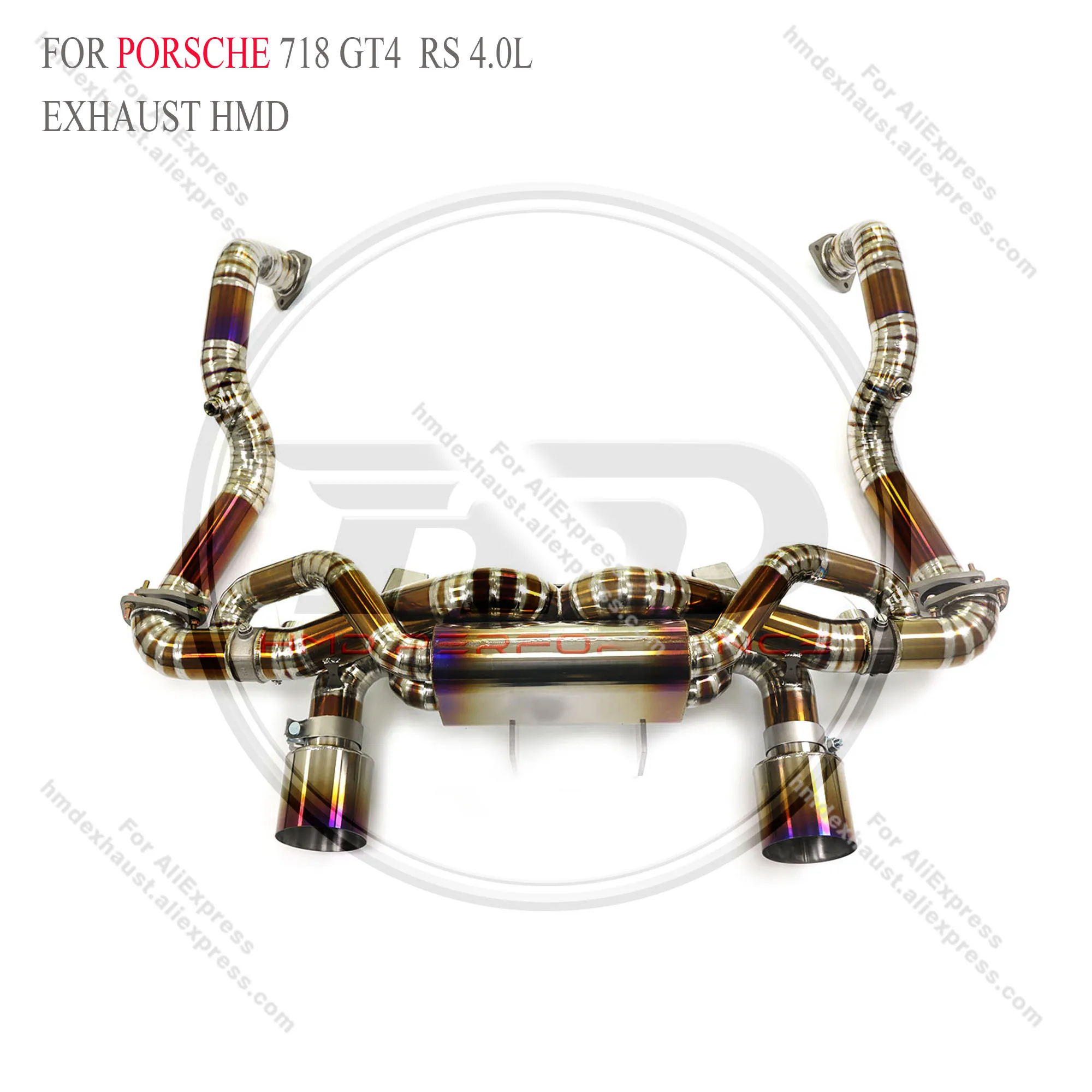 

HMD Titanium Exhaust System Performance Catback full sets For Porsche 718 GT4 RS 4.0L with valve downpipe without catalysis