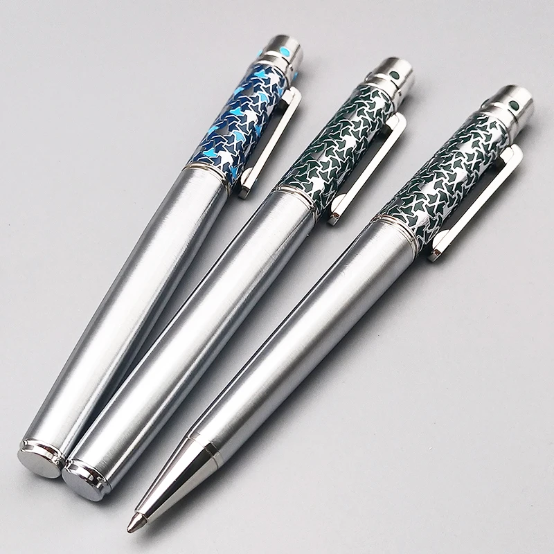 قلم حبر جاف فاخر على شكل كرة دوارة باللون الأزرق مع كتابة الأرقام التسلسلية والقرطاسية الناعمة