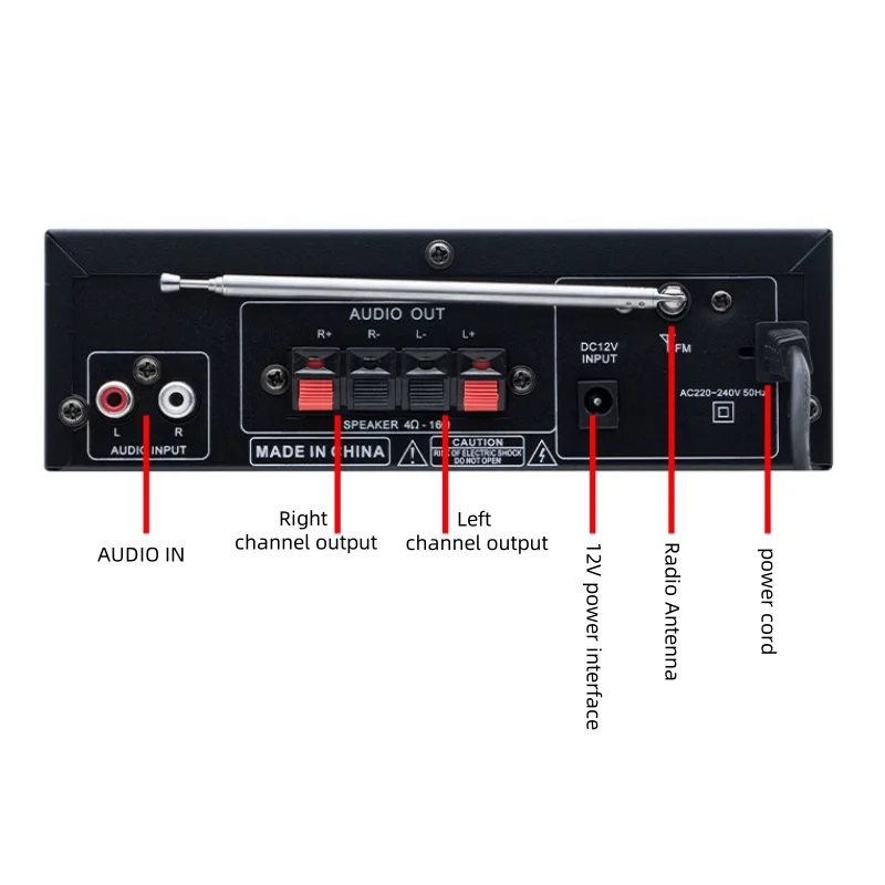 Power Amplifier HiFi Stereo Speaker Bluetooth Speaker Amplifier for Home Use