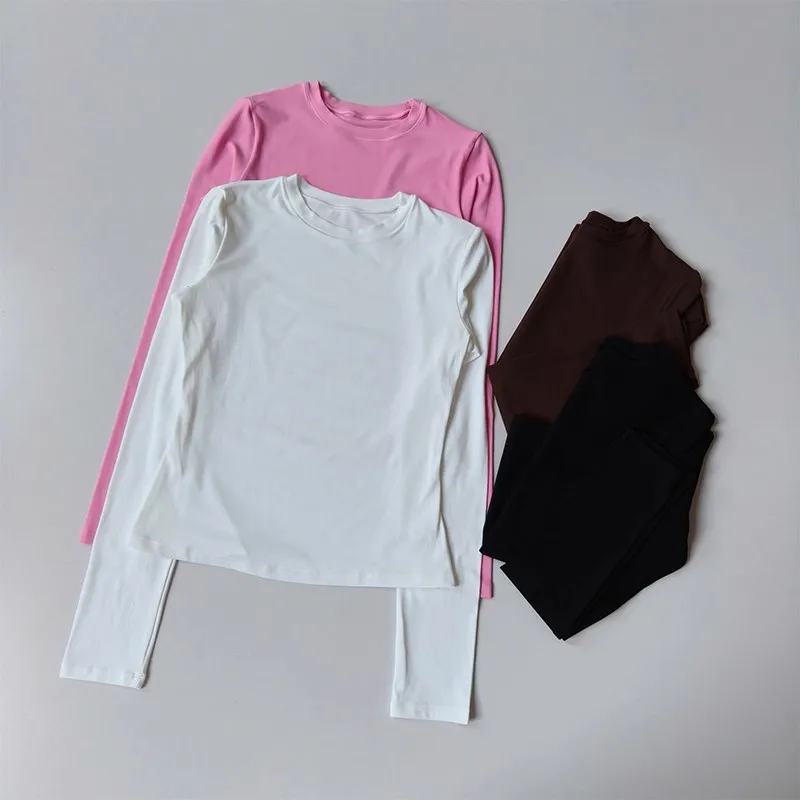Damen-Langarm-Yoga-T-Shirt, schnelltrocknendes Sport-Top, Workout-T-Shirt, Laufshirt, sexy Bauchfreies Fitness-Gym-Shirt, Sportbekleidung – Detail 1