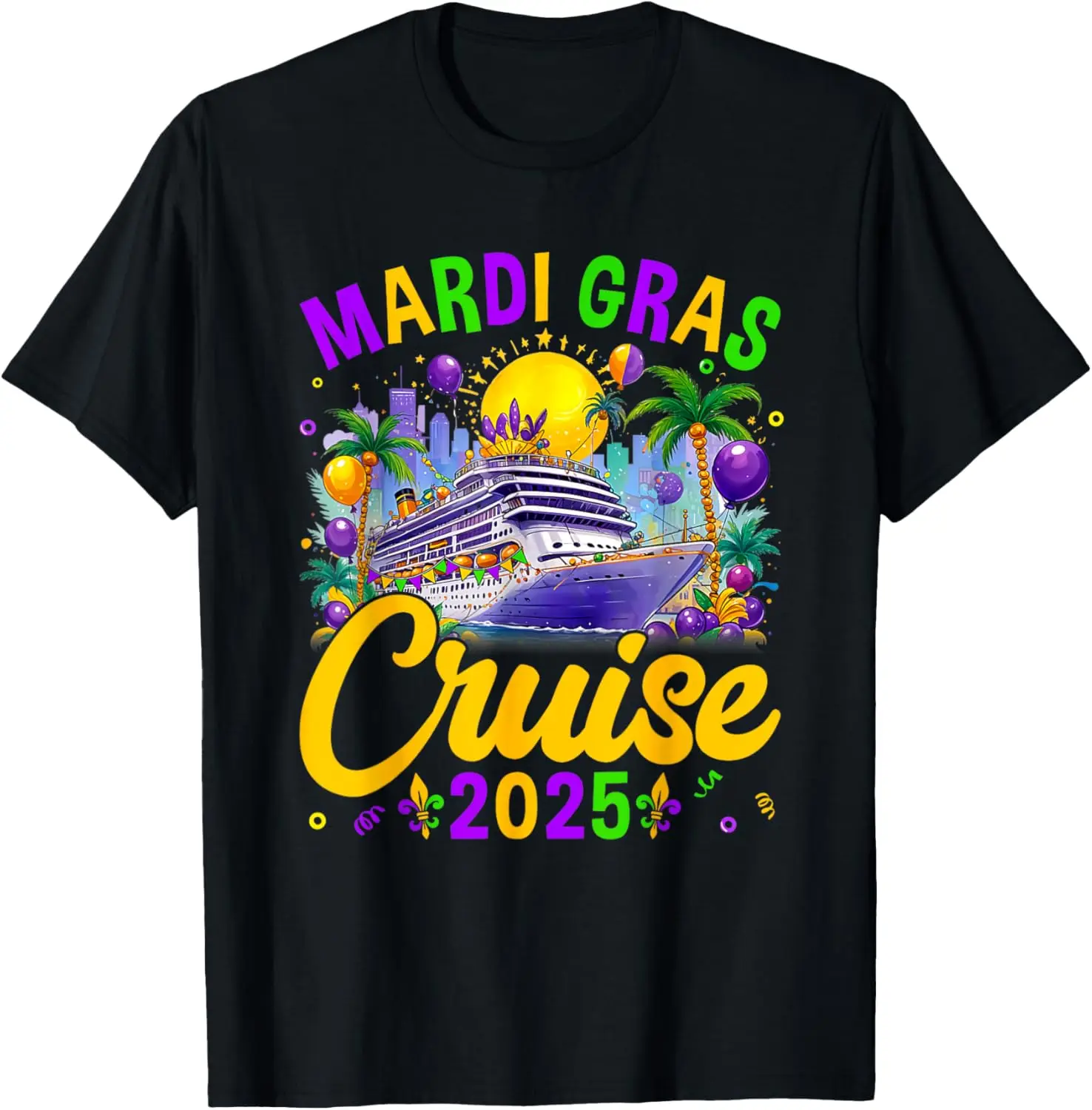 

Футболка с семейной круизной маской Mardi Gras Carnival Cruise 2025 года